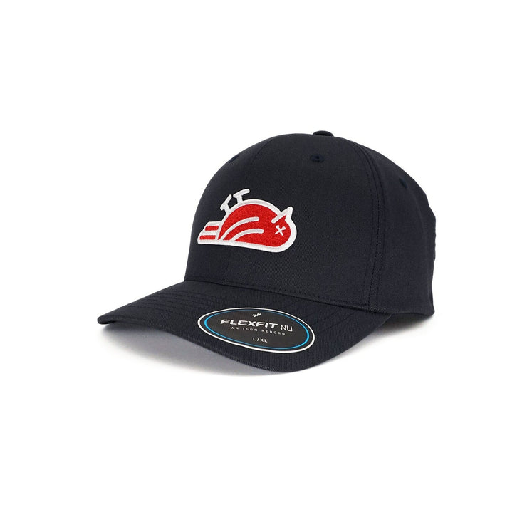 Birdie Slayer - Red/White - Dark Navy Flexfit NU® Fitted Performance Golf Hat