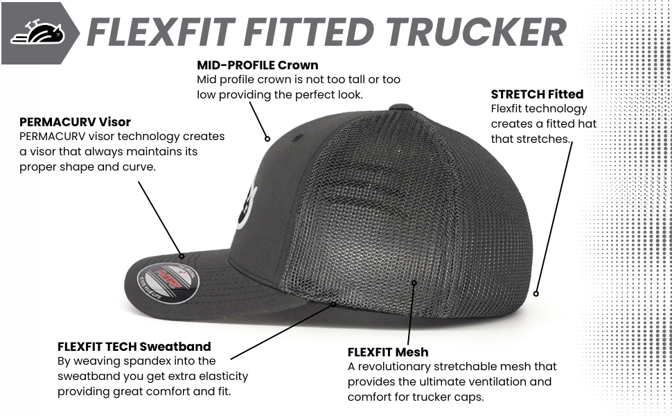 Birdie Slayer - Charcoal Flexfit® Fitted Trucker Golf Hat