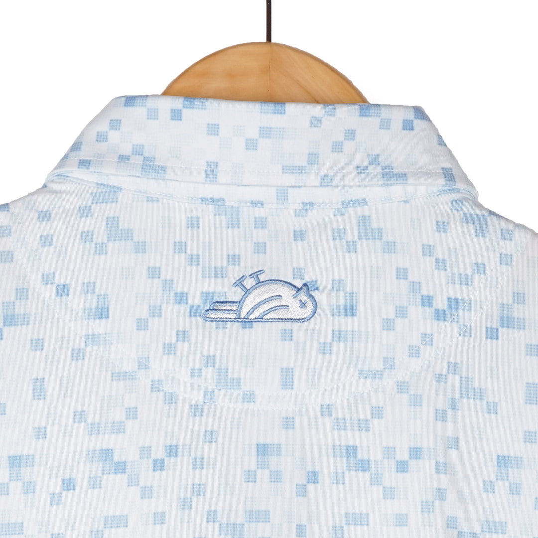 Birdie Slayer - White &amp; Blue Blocks Polo