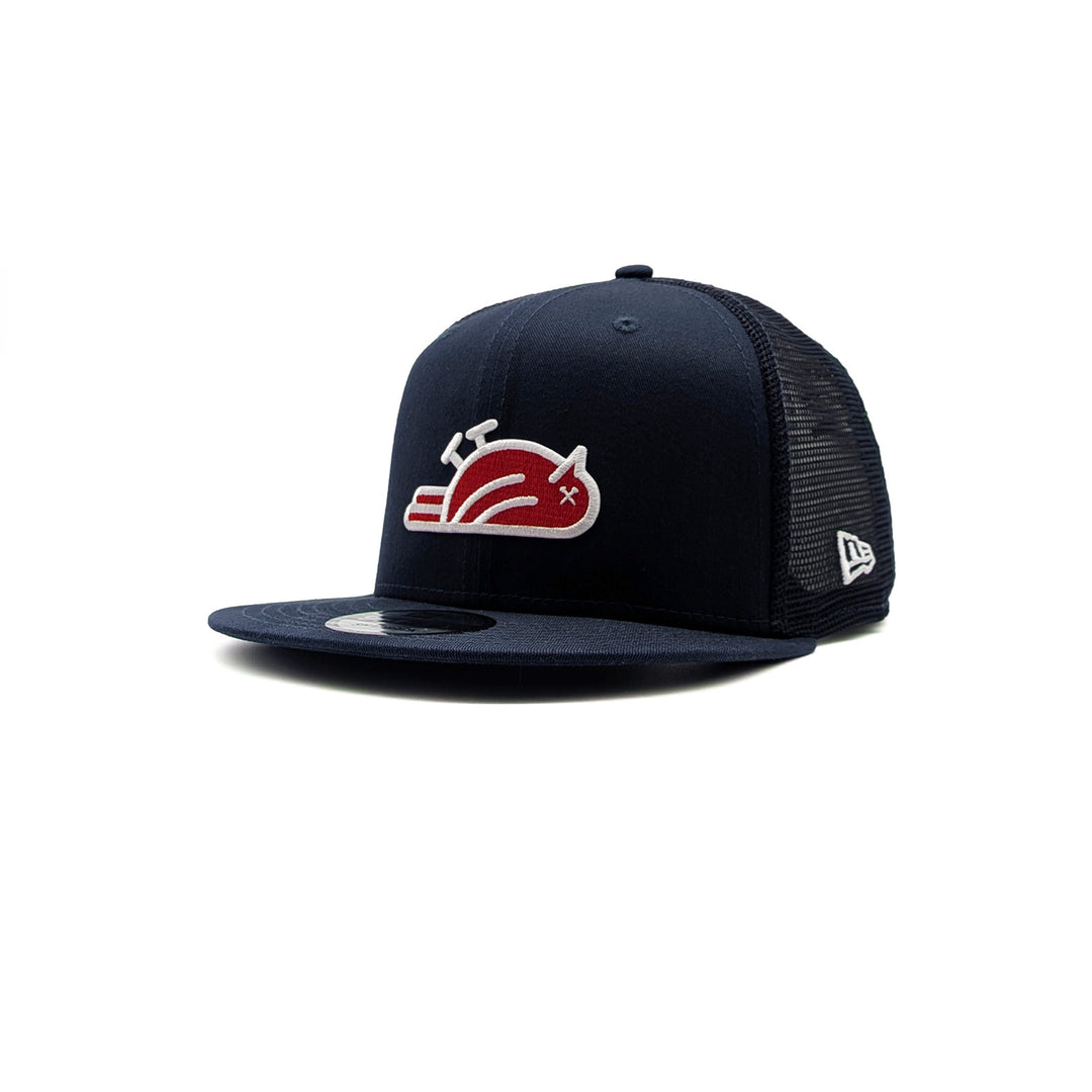 Birdie Slayer - Deep Navy Trucker - Red/White Logo - New Era 9Fifty Snapback Golf Hat