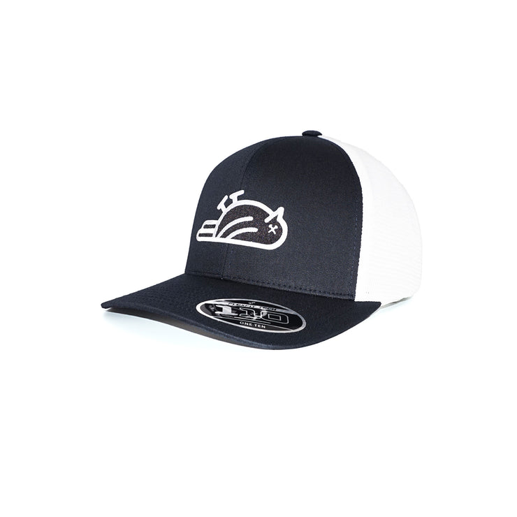 Birdie Slayer - Dark Navy & White Flexfit® 110 Trucker Golf Hat