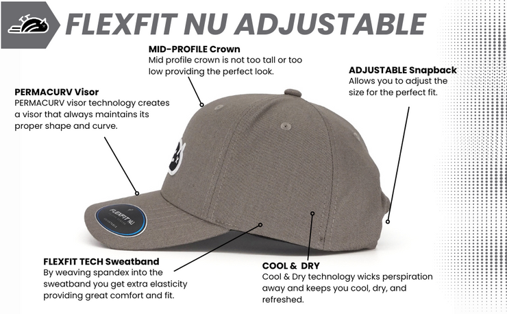 Birdie Slayer - Gray Flexfit NU® Adjustable Performance Golf Hat