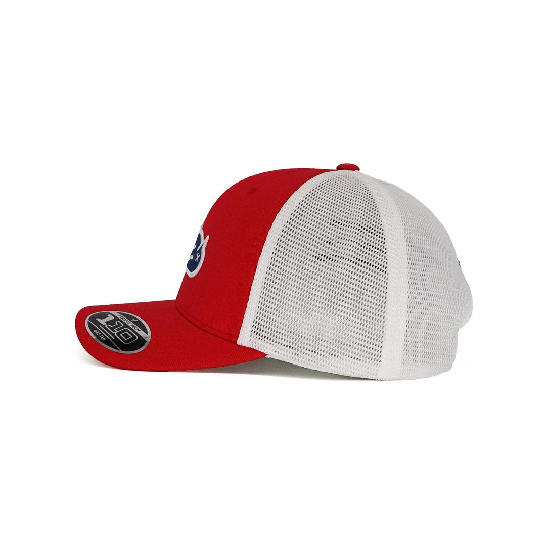 Birdie Slayer - Red &amp; White Flexfit® 110 Trucker Golf Hat