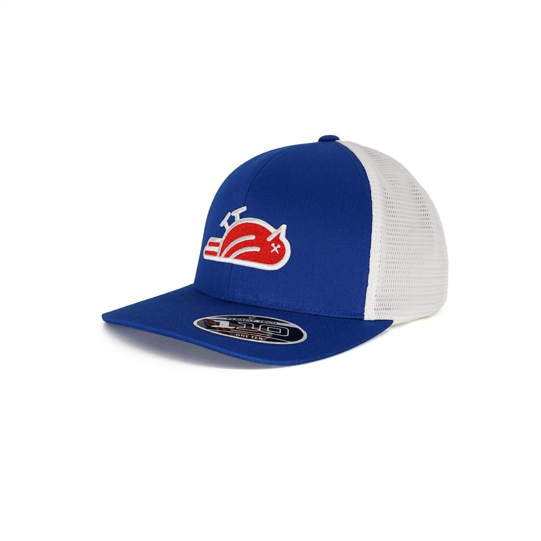 Birdie Slayer - Red/White - Royal &amp; White Flexfit® 110 Trucker Golf Hat