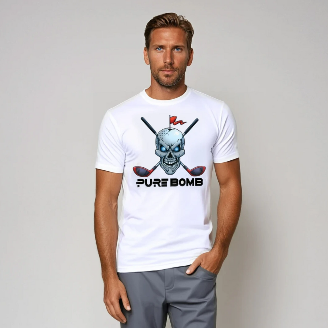 Skull &amp; Crossed Clubs Pure Bomb - White