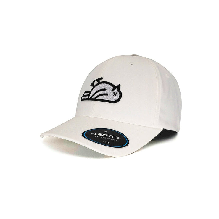 Birdie Slayer -  Black/White - White Flexfit NU® Fitted Performance Golf Hat