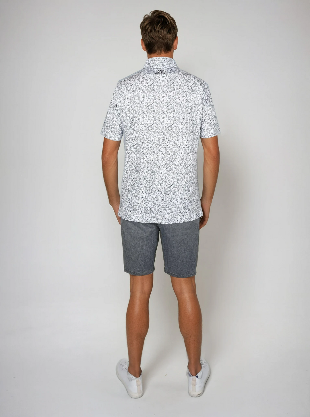 Birdie Slayer - White &amp; Black Circles Polo