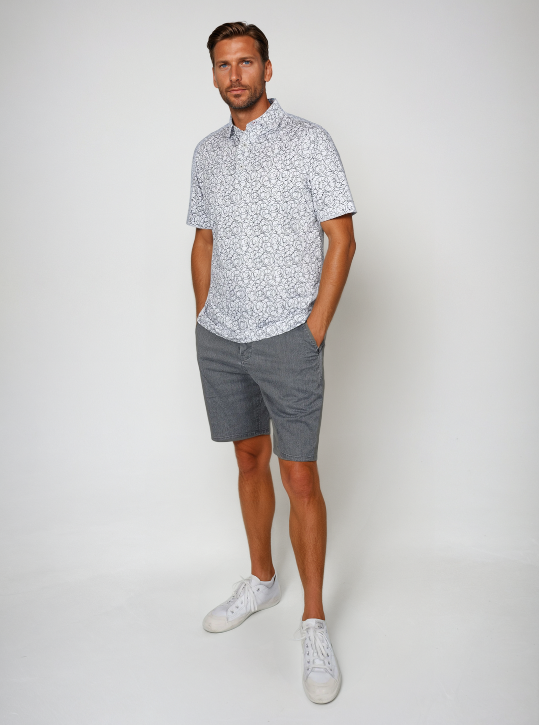 Birdie Slayer - White &amp; Black Circles Polo
