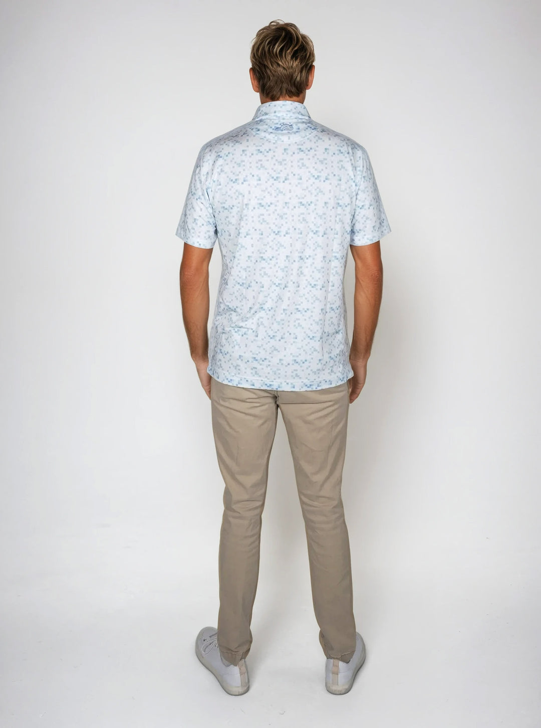Birdie Slayer - White &amp; Blue Blocks Polo