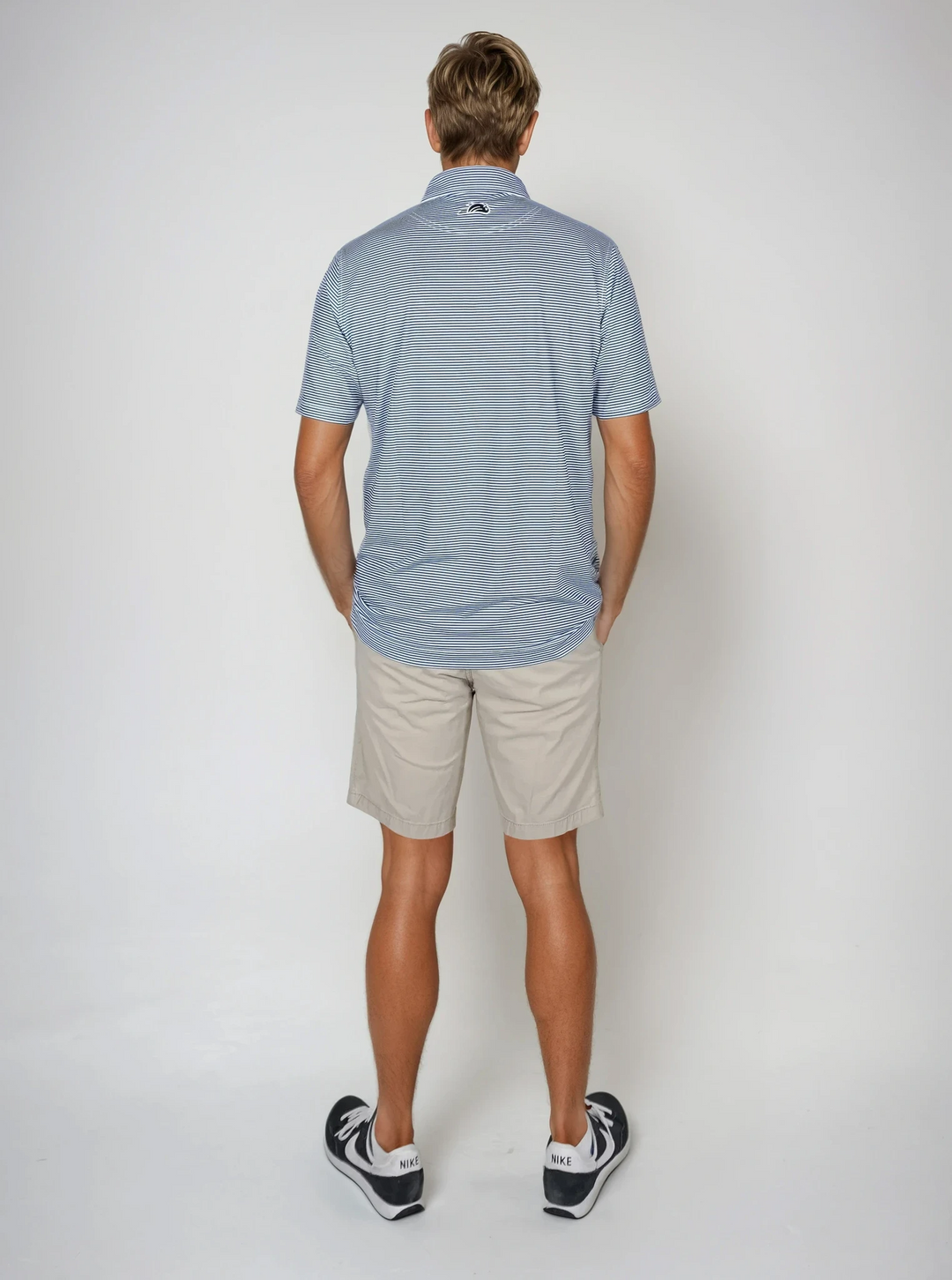 Birdie Slayer - Striped It Navy &amp; White Polo