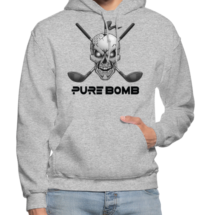 Skull & Clubs Pure Bomb - Heather Gray Hoodie - heather gray